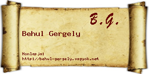 Behul Gergely névjegykártya